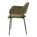 Zestaw 2 krzeseł Lima welurowych z podłokietnikami zielone