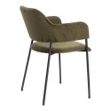 Zestaw 2 krzeseł Lima welurowych z podłokietnikami zielone
