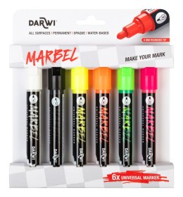 Zestaw 6 markerów MARBEL 4mm Fluo