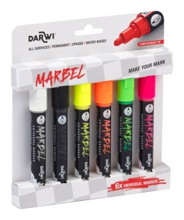 Zestaw 6 markerów MARBEL 4mm Fluo