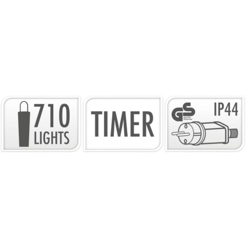 LAMPKI CHOINKOWE ŁAŃCUCH ŚWIETLNY 710 LED BIAŁY