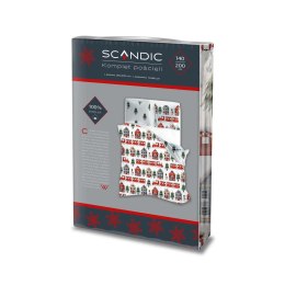 Pościel bawełniana 140x200 + 70x90 świąteczna wzór 075