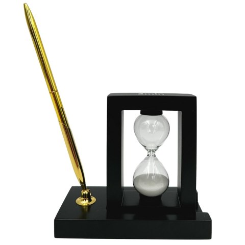 Dekoracyjny Zestaw na Biurko z Klepsydrą 3 minuty i Stojakiem na Długopis - 121W
