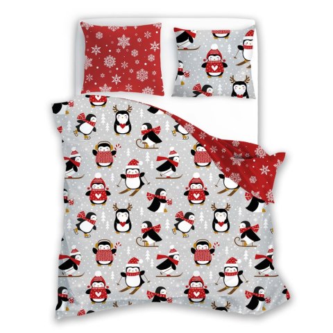 Pościel bawełniana 140x200 + 70x90 świąteczna wzór 076