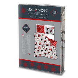 Pościel bawełniana 140x200 + 70x90 świąteczna wzór 076