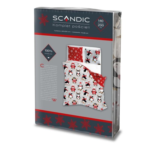 Pościel bawełniana 140x200 + 70x90 świąteczna wzór 076