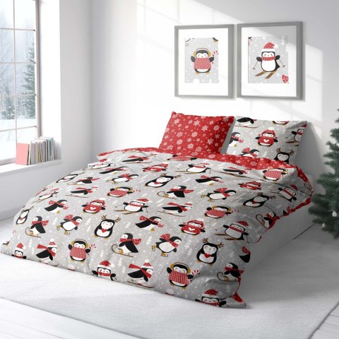 Pościel bawełniana 140x200 + 70x90 świąteczna wzór 076