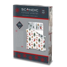 Pościel bawełniana 140x200 + 70x90 świąteczna wzór 078