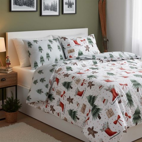 Pościel bawełniana 140x200 + 70x90 świąteczna wzór 078
