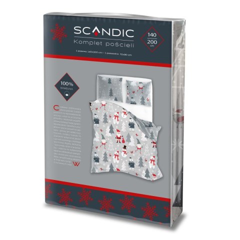Pościel bawełniana 140x200 + 70x90 świąteczna wzór 079