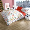 Pościel bawełniana 140x200 + 70x90 świąteczna wzór 080