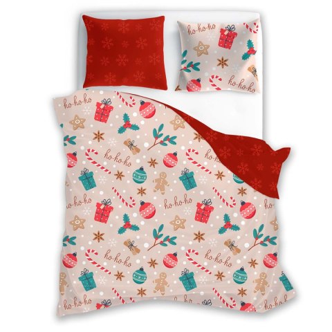 Pościel bawełniana 140x200 + 70x90 świąteczna wzór 082