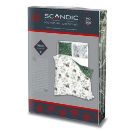 Pościel bawełniana 140x200 + 70x90 świąteczna wzór 083