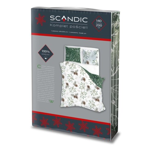 Pościel bawełniana 140x200 + 70x90 świąteczna wzór 083