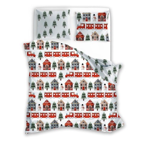 Pościel bawełniana 160x200 + 2x70x80 świąteczna wzór 075