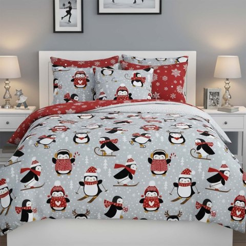 Pościel bawełniana 160x200 + 2x70x80 świąteczna wzór 076