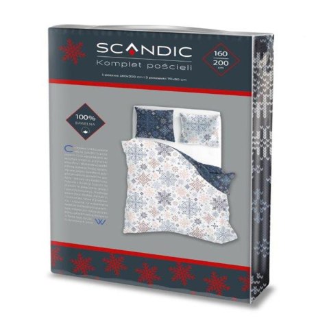 Pościel bawełniana 160x200 + 2x70x80 świąteczna wzór 077