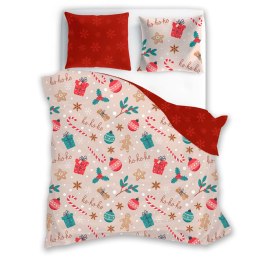 Pościel bawełniana 160x200 + 2x70x80 świąteczna wzór 082