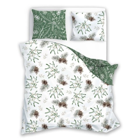 Pościel bawełniana 160x200 + 2x70x80 świąteczna wzór 083