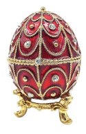 Ekskluzywna metalowa szkatułka z kryształkami - Jajo Fabergé - B0748-17 RD