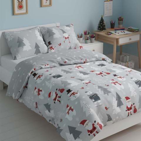 Pościel bawełniana 220x200 + 2x70x80 świąteczna wzór 079