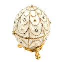Ekskluzywne Szkatułka Jajo Fabergé Metalowa z Kryształkami - B0748-17WH