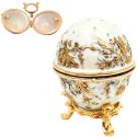Ekskluzywne Szkatułka Jajo Fabergé Metalowa z Kryształkami - B0794-00