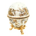 Ekskluzywne Szkatułka Jajo Fabergé Metalowa z Kryształkami - B0794-00