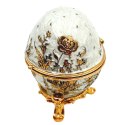 Ekskluzywne Szkatułka Jajo Fabergé Metalowa z Kryształkami - B0794-00