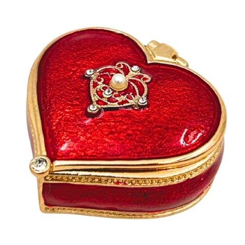 Ekskluzywne Szkatułka Pudełeczko na Biżuterię - Serce z Kryształkami - B0767-06RD