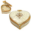 Ekskluzywne Szkatułka Pudełeczko na Biżuterię Serce z Kryształkami - B0767-06WH