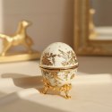 Ekskluzywne Szkatułka Jajo Fabergé Metalowa z Kryształkami - B0794-00
