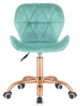 Krzesło obrotowe VASTO OFFICE VELVET MINT ROSE GOLD