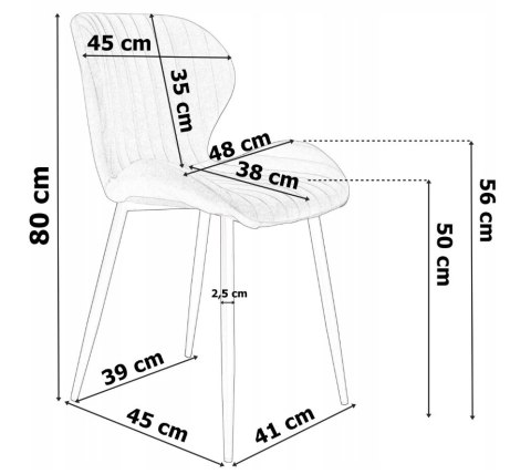Krzesło tapicerowane MONTI VELVET SAND