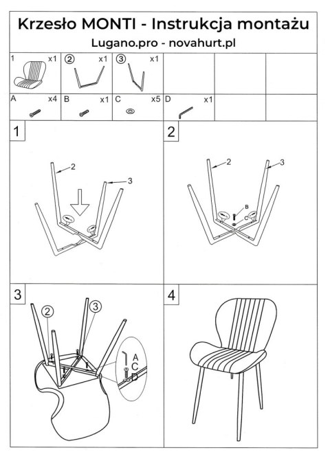 Krzesło tapicerowane MONTI VELVET SAND