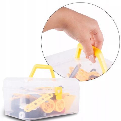 Klocki konstrukcyjne 8w1 pojazdy edukacyjne zestaw walizka 100 el