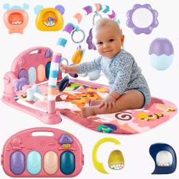 Mata edukacyjna z pianinkiem grzechotki gryzaki interaktywna dla niemowląt