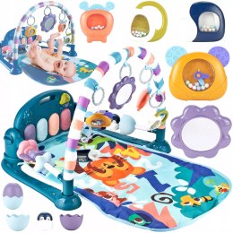 Mata edukacyjna z pianinkiem grzechotki gryzaki interaktywna dla niemowląt