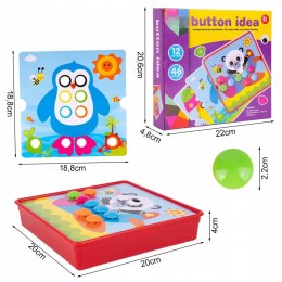 Układanka guzikowa Montessori mozaika edukacyjna trening małej rączki Miś