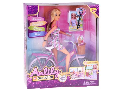 Anlily Lalka turystka na rowerze + telefon i ruchomy selfie stick ZA5698