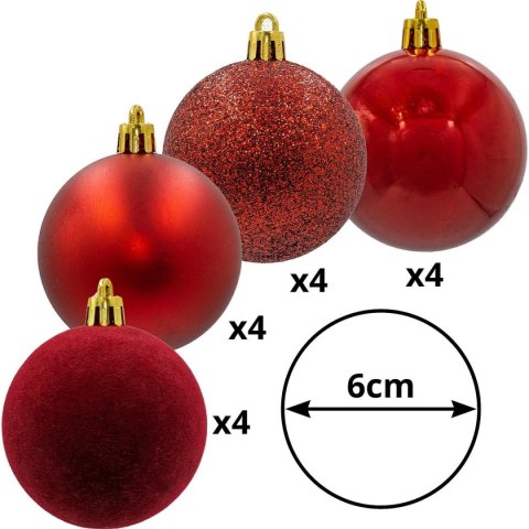 ZESTAW 16 BOMBEK CZERWONY