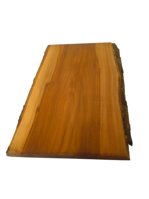 Deska z jabłoni | Deska z drewna jabłoniowego - unikatowa, olejowana, okorowana, naturalna, idealna do kuchni i serwowania