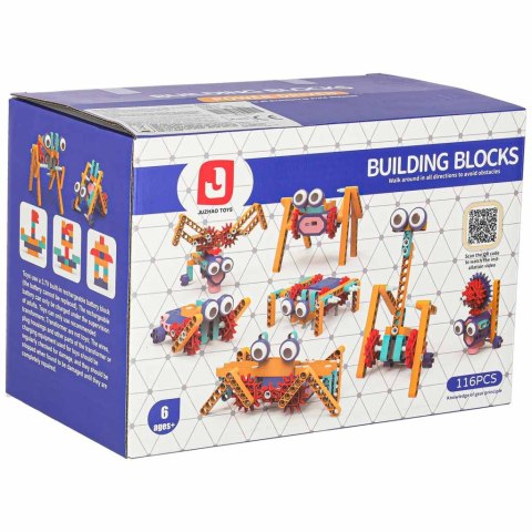 Klocki konstrukcyjne do budowania ruchome z silnikiem 116 elementów