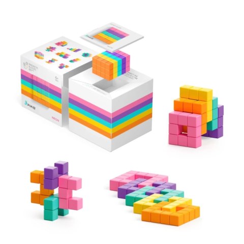 Klocki magnetyczne Pixio Abstract Neon - 60 el - Abstract Series