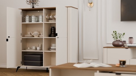 Komoda CORDOBA 4D Kaszmir Beż Dąb Castello Szafka 4 Drzwi 8 Półek Salon