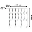 LAMPKI CHOINKOWE KURTYNA ŚWIETLNA 200x200 CM 415LED CIEPŁY BIAŁY GWIAZDKI