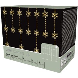 LAMPKI CHOINKOWE KURTYNA ŚWIETLNA 200x200 CM 415LED CIEPŁY BIAŁY PŁATKI ŚNIEGU