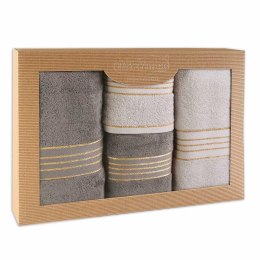 Ręcznik D Bawełna 100% Tiwano Jasny Popiel + Grafit (P) 2x50x90+2x70x140 kpl.