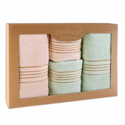 Ręcznik D Bawełna 100% Tiwano Krem + Mięta (P) 2x50x90+2x70x140 kpl.