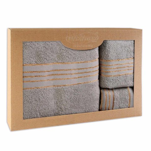 Ręcznik D Bawełna 100% Tiwano Popiel (P) 30x50+50x90+70x140 kpl.